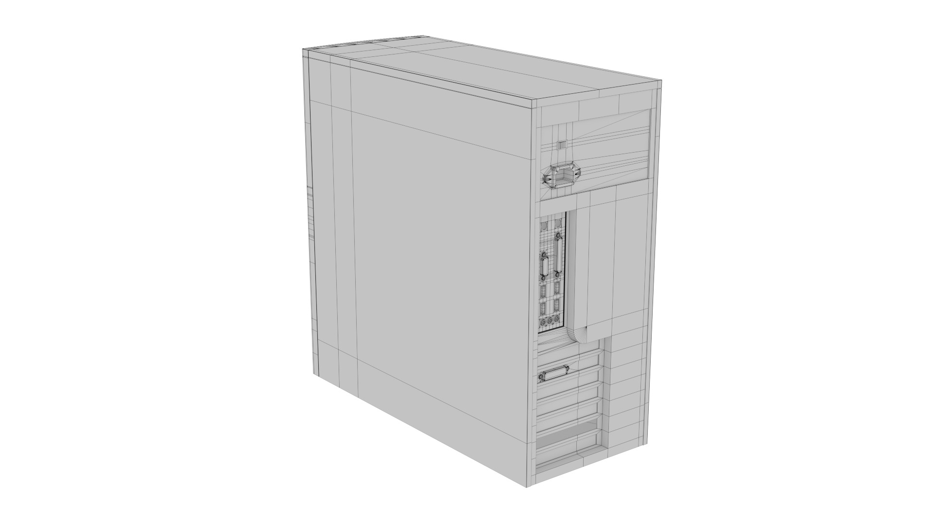 Old Computer Case Tower 3D model_12