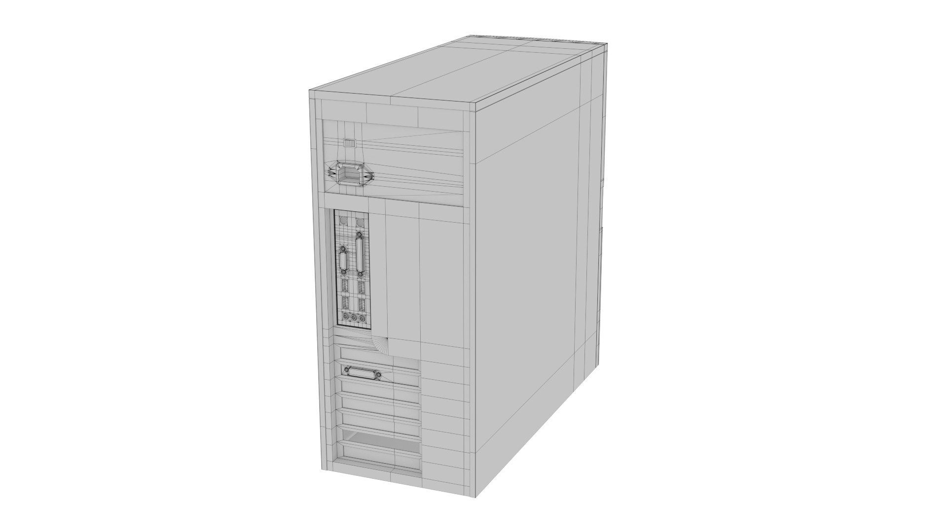 Old Computer Case Tower 3D model_11
