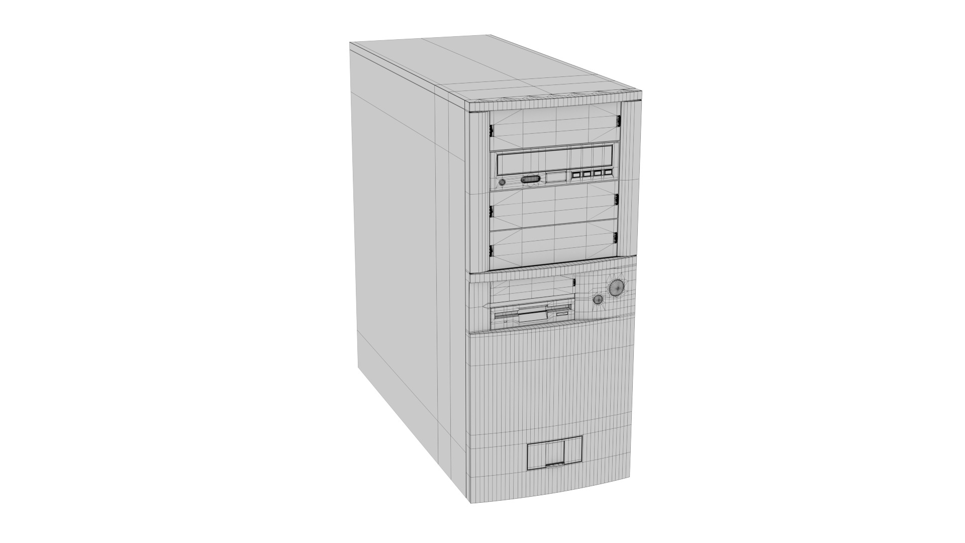 Old Computer Case Tower 3D model_9