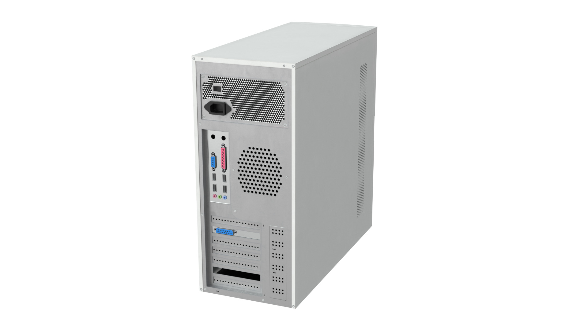 Old Computer Case Tower 3D model_8