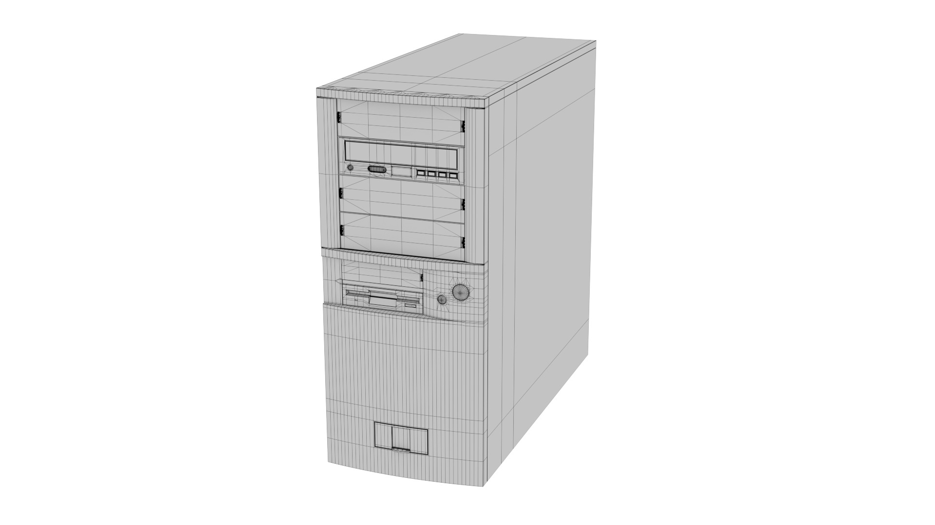 Old Computer Case Tower 3D model_10