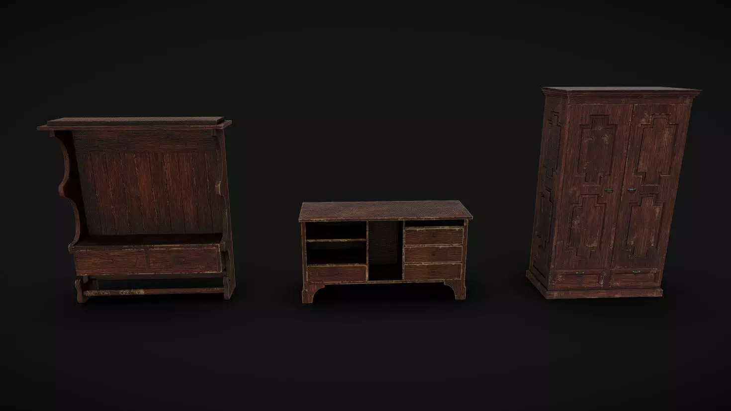 Furniture Pack 07 Low-poly 3D model_0