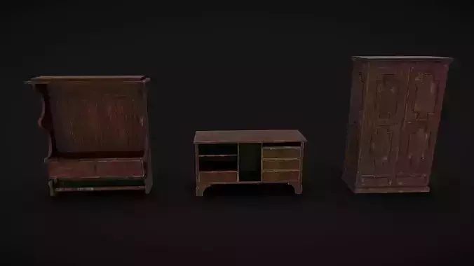 Furniture Pack 07 Low-poly 3D model