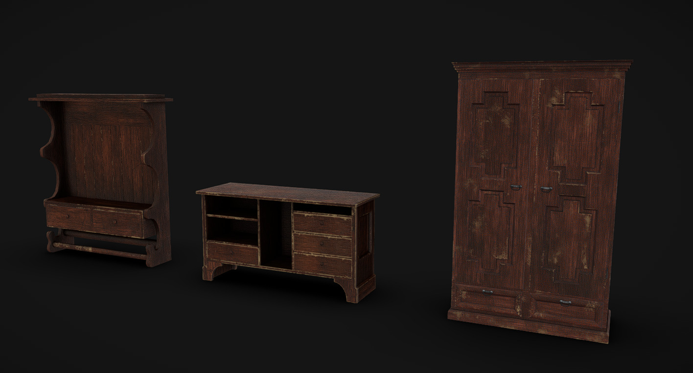 Furniture Pack 07 Low-poly 3D model_1