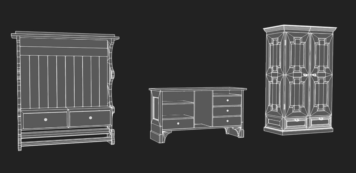 Furniture Pack 07 Low-poly 3D model_7