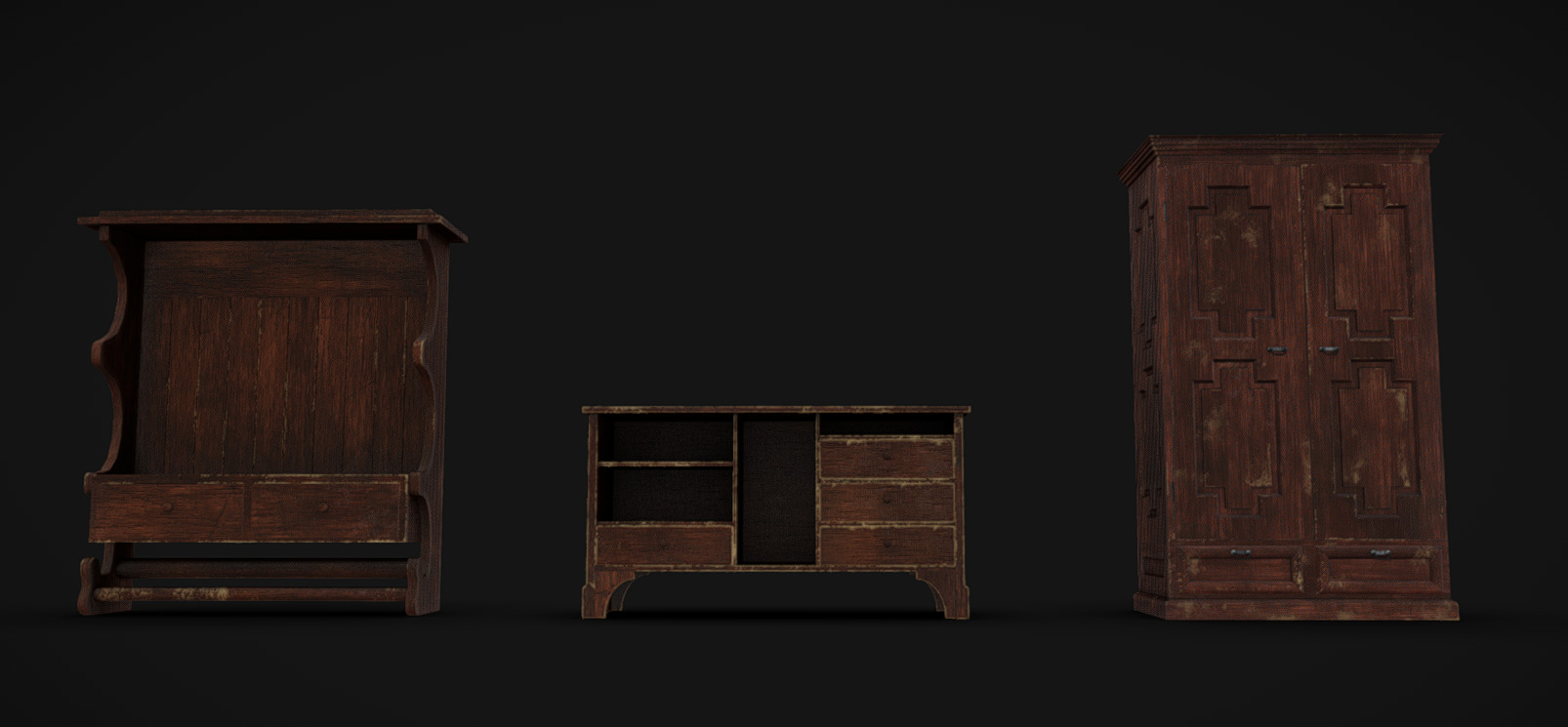 Furniture Pack 07 Low-poly 3D model_4