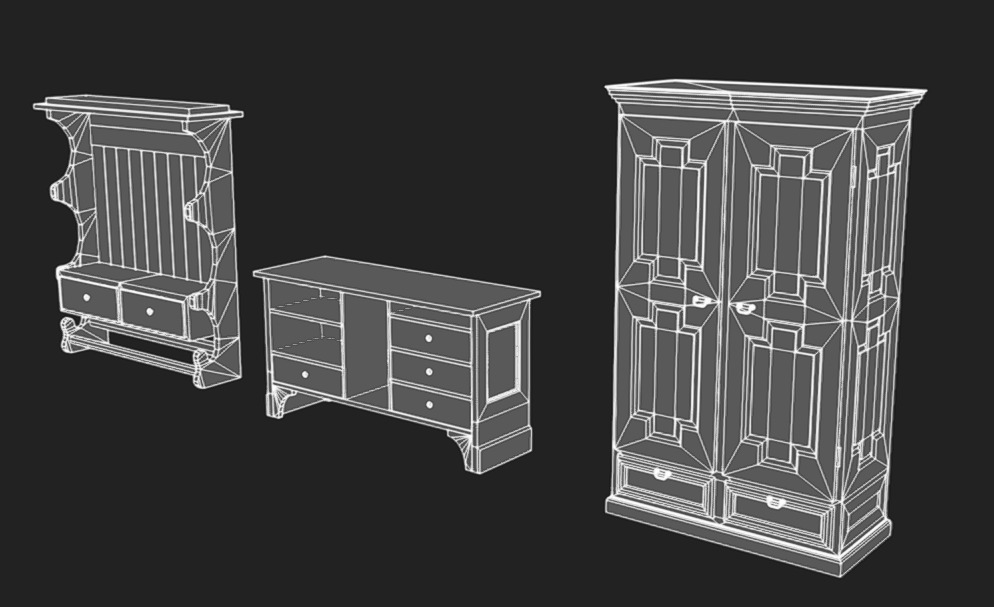 Furniture Pack 07 Low-poly 3D model_8