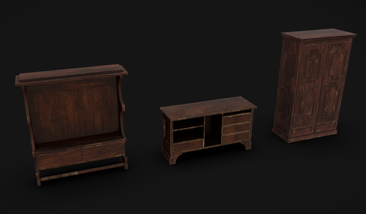 Furniture Pack 07 Low-poly 3D model_2
