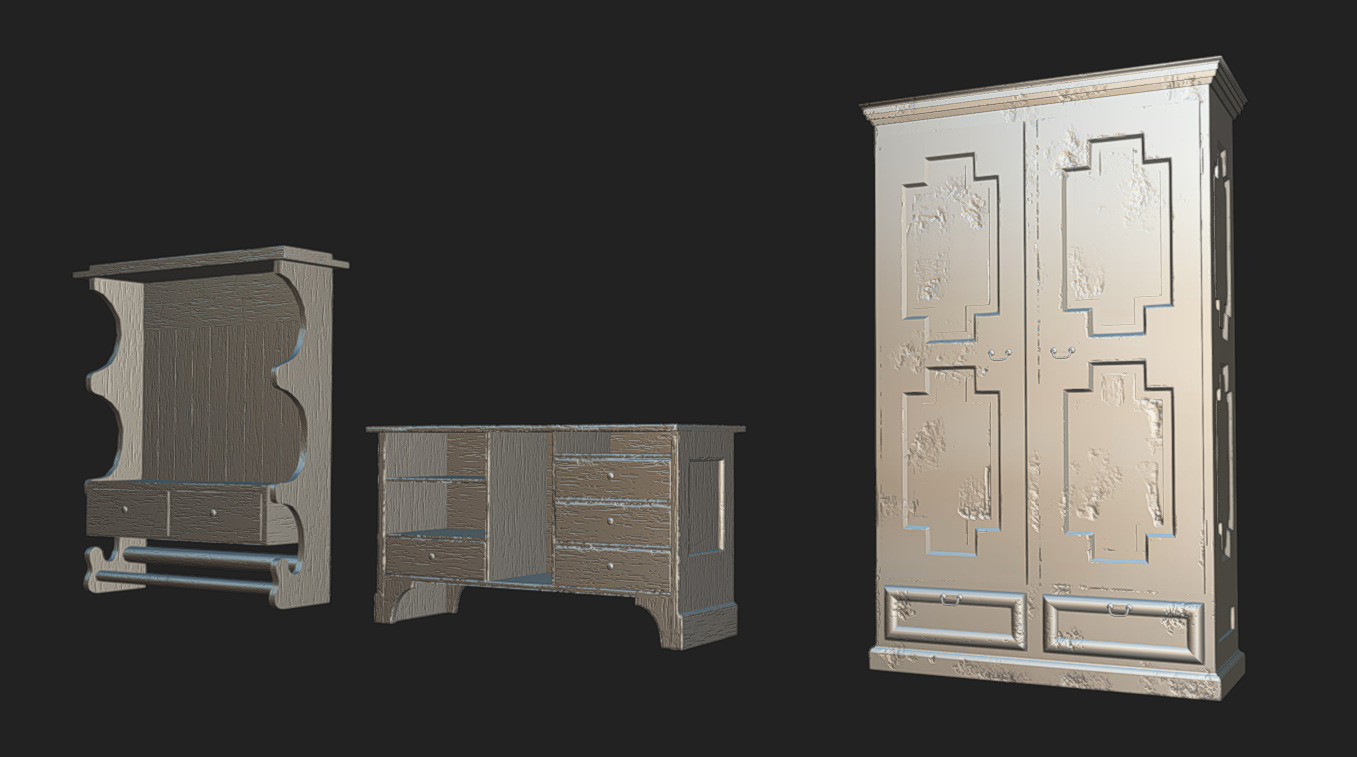 Furniture Pack 07 Low-poly 3D model_5