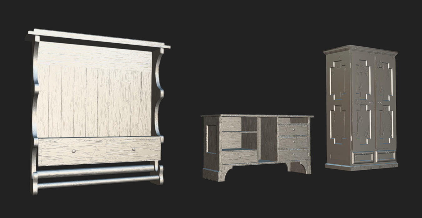 Furniture Pack 07 Low-poly 3D model_6