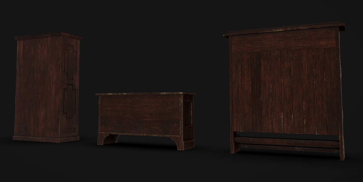 Furniture Pack 07 Low-poly 3D model_3