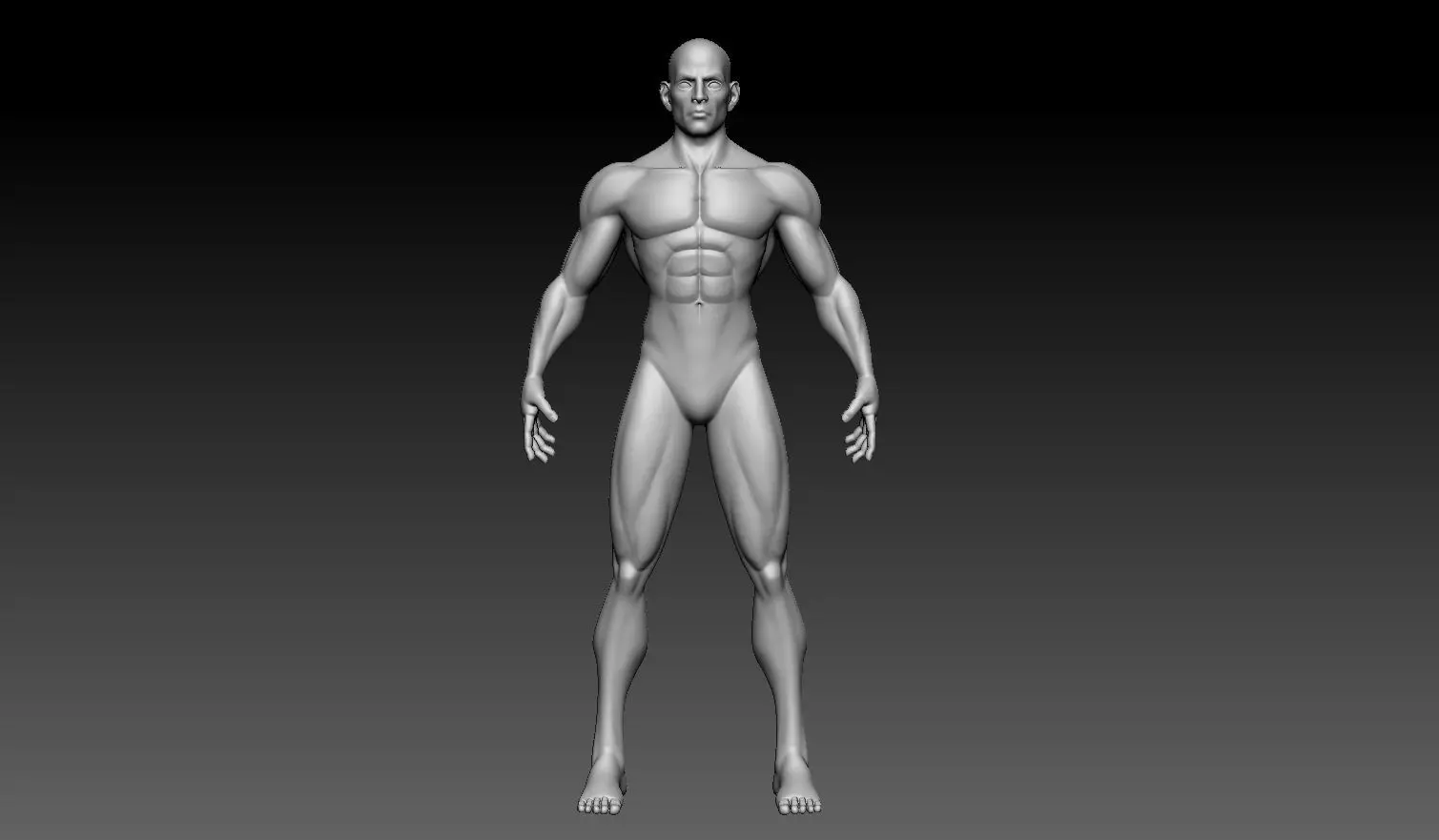 Stylized Male Base Mesh No Retopology No UVs 3D model_0
