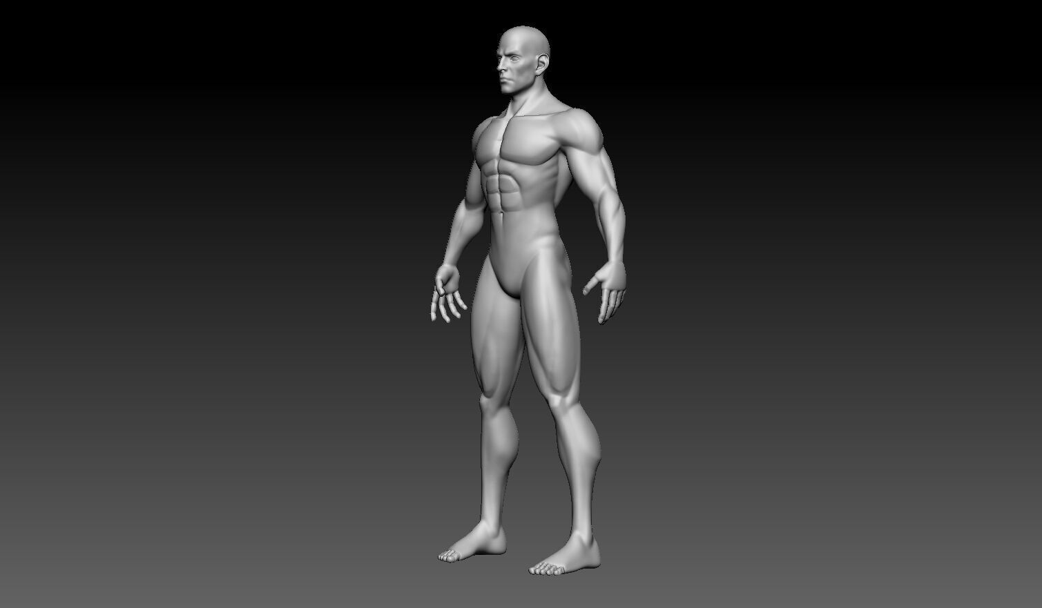 Stylized Male Base Mesh No Retopology No UVs 3D model_3