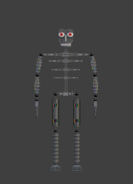 Endoskeleton Low-poly 3D model_5