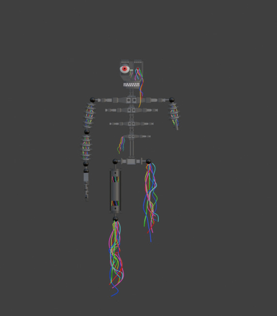 Endoskeleton Low-poly 3D model_8