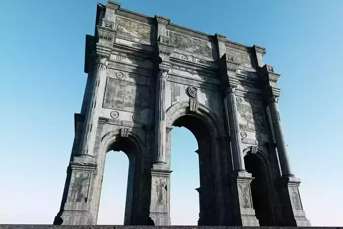Ancient Roman Triumphal Arch High Quality 3D Model