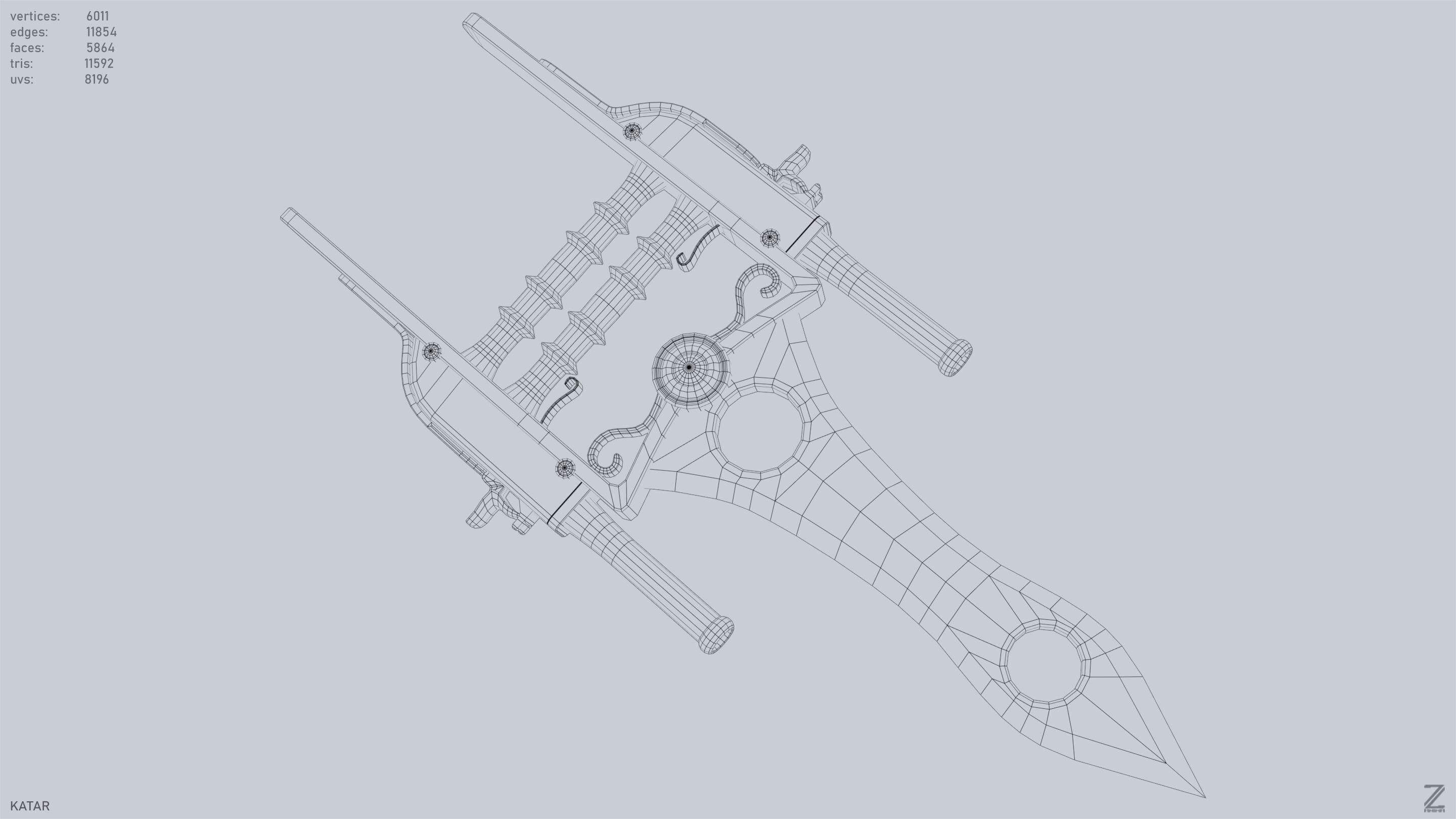 Katar  Low-poly 3D model_15