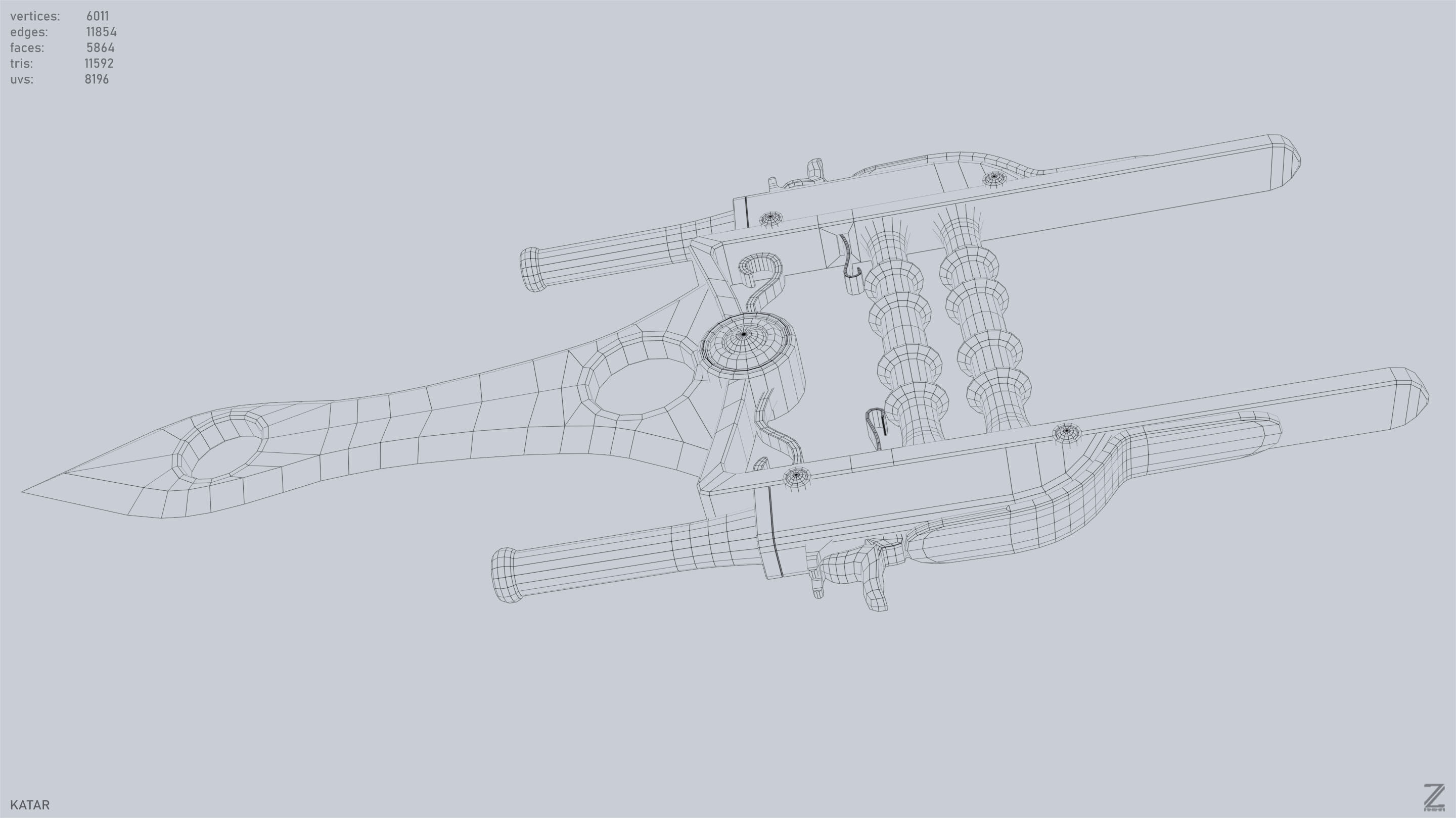 Katar  Low-poly 3D model_11