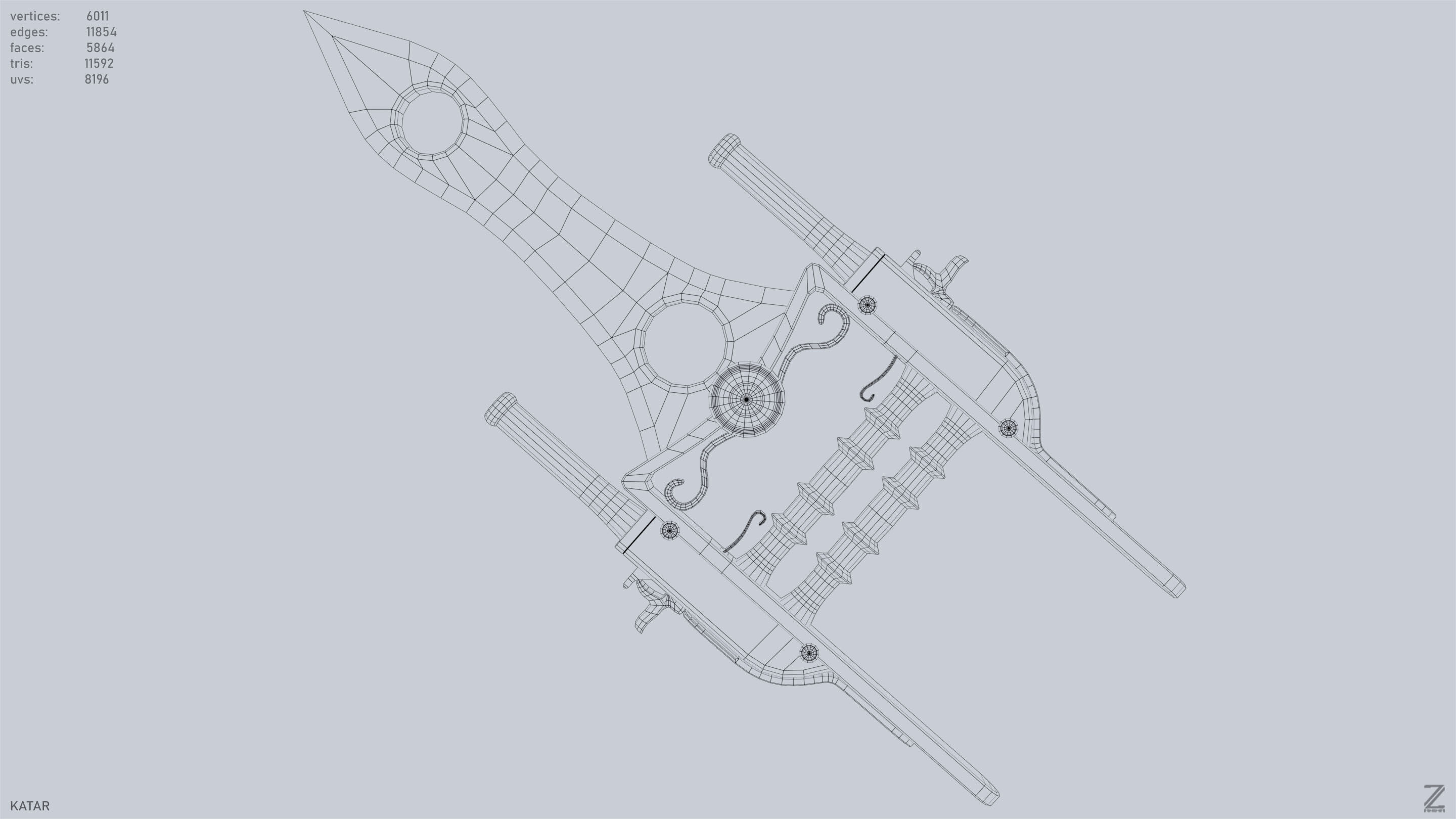 Katar  Low-poly 3D model_10