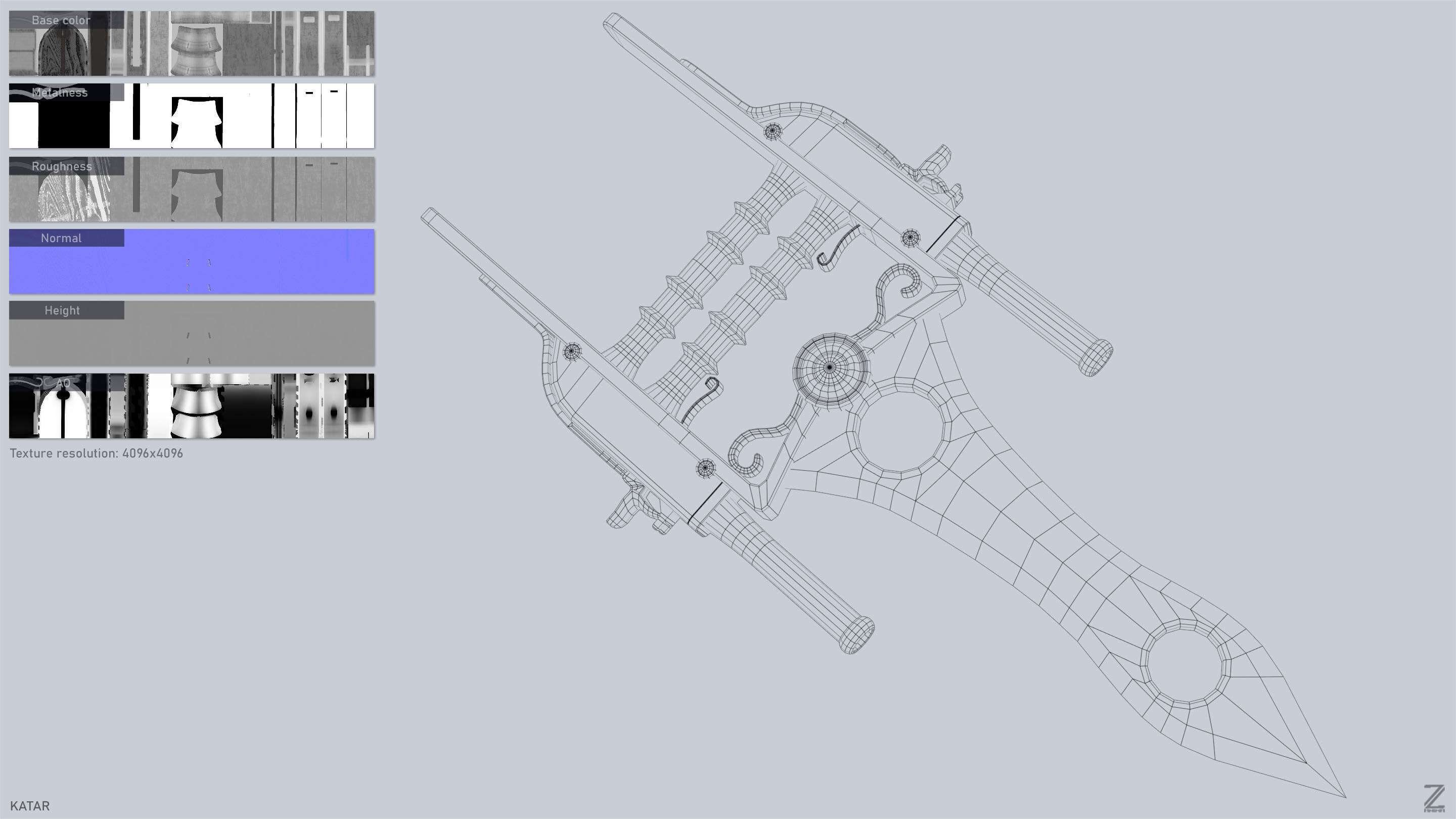 Katar  Low-poly 3D model_3