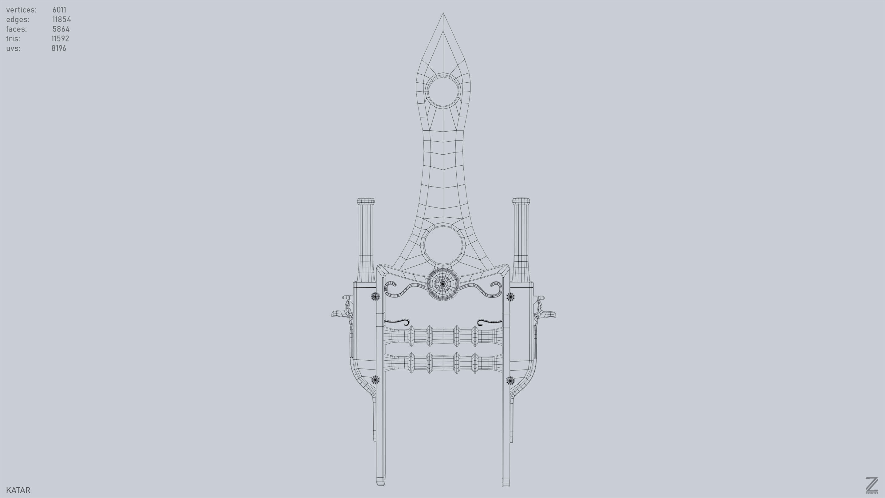 Katar  Low-poly 3D model_9