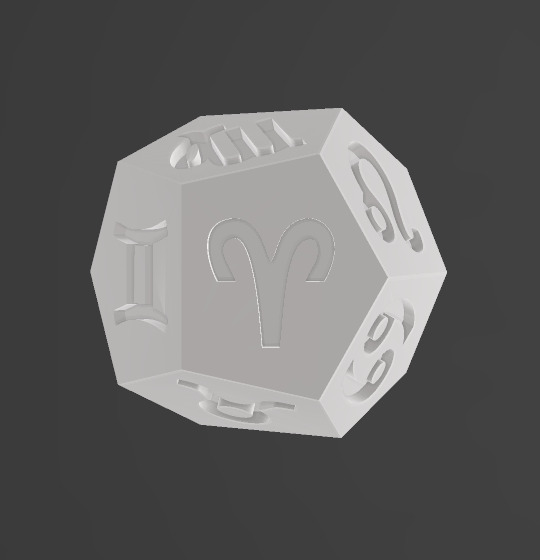 12 sided dice with all the zodiac signs 3D print model_5