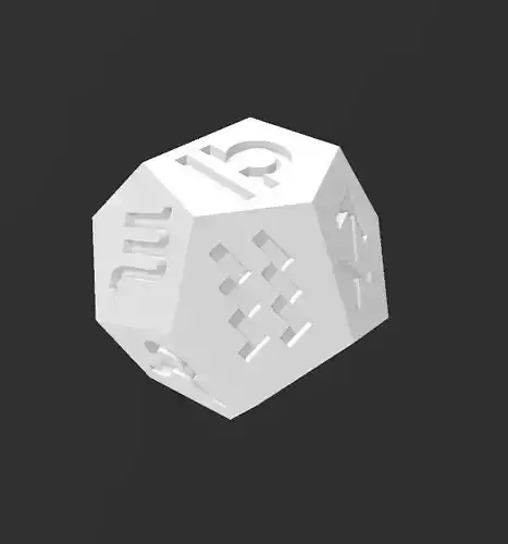 12 sided dice with all the zodiac signs