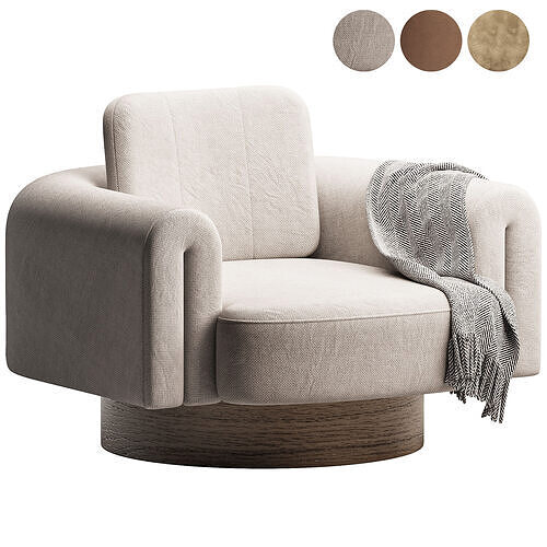 Cozy Oasis Swivel Armchair 3D model