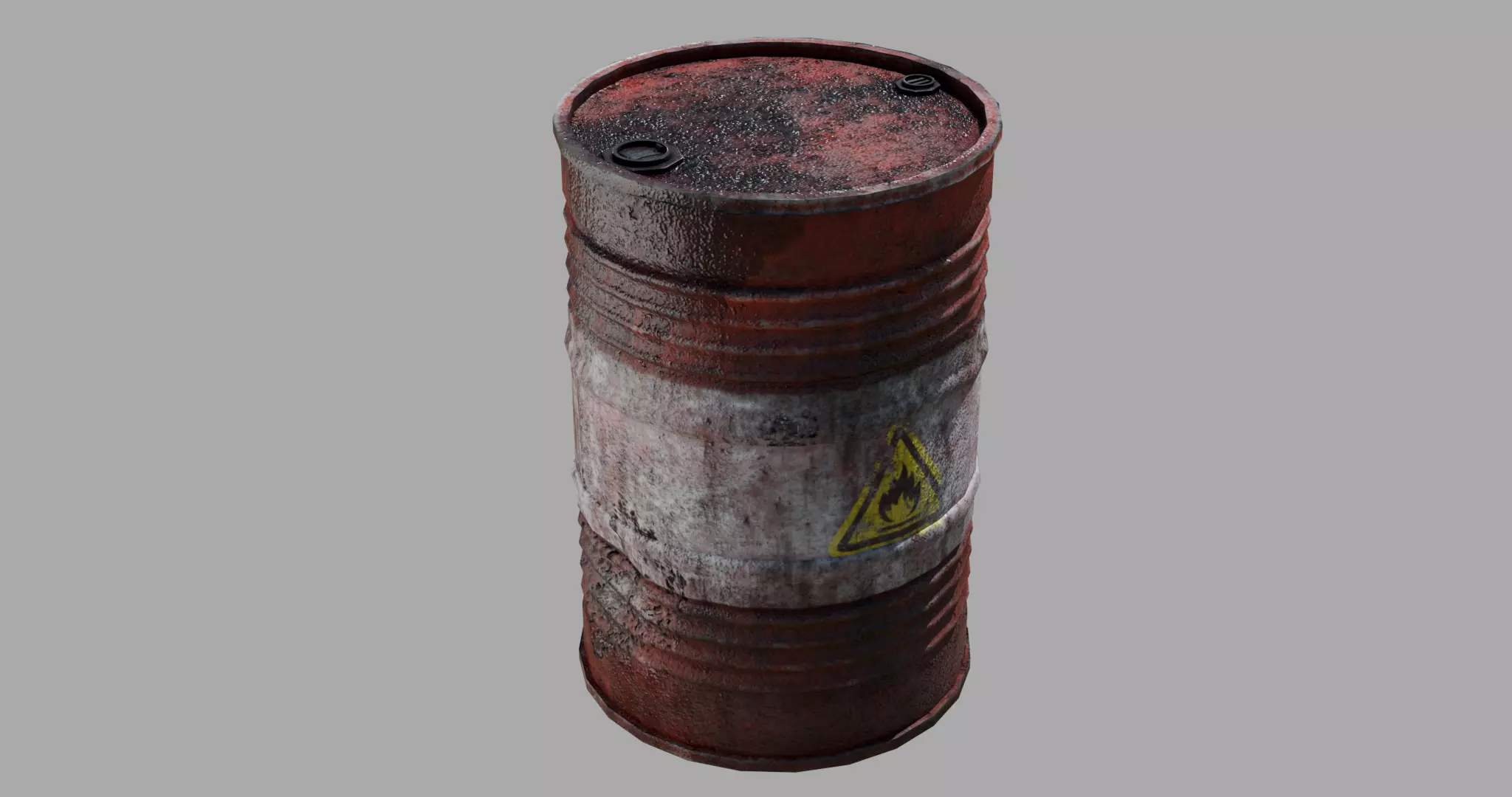 Explosive Barrel Low-poly 3D model_0