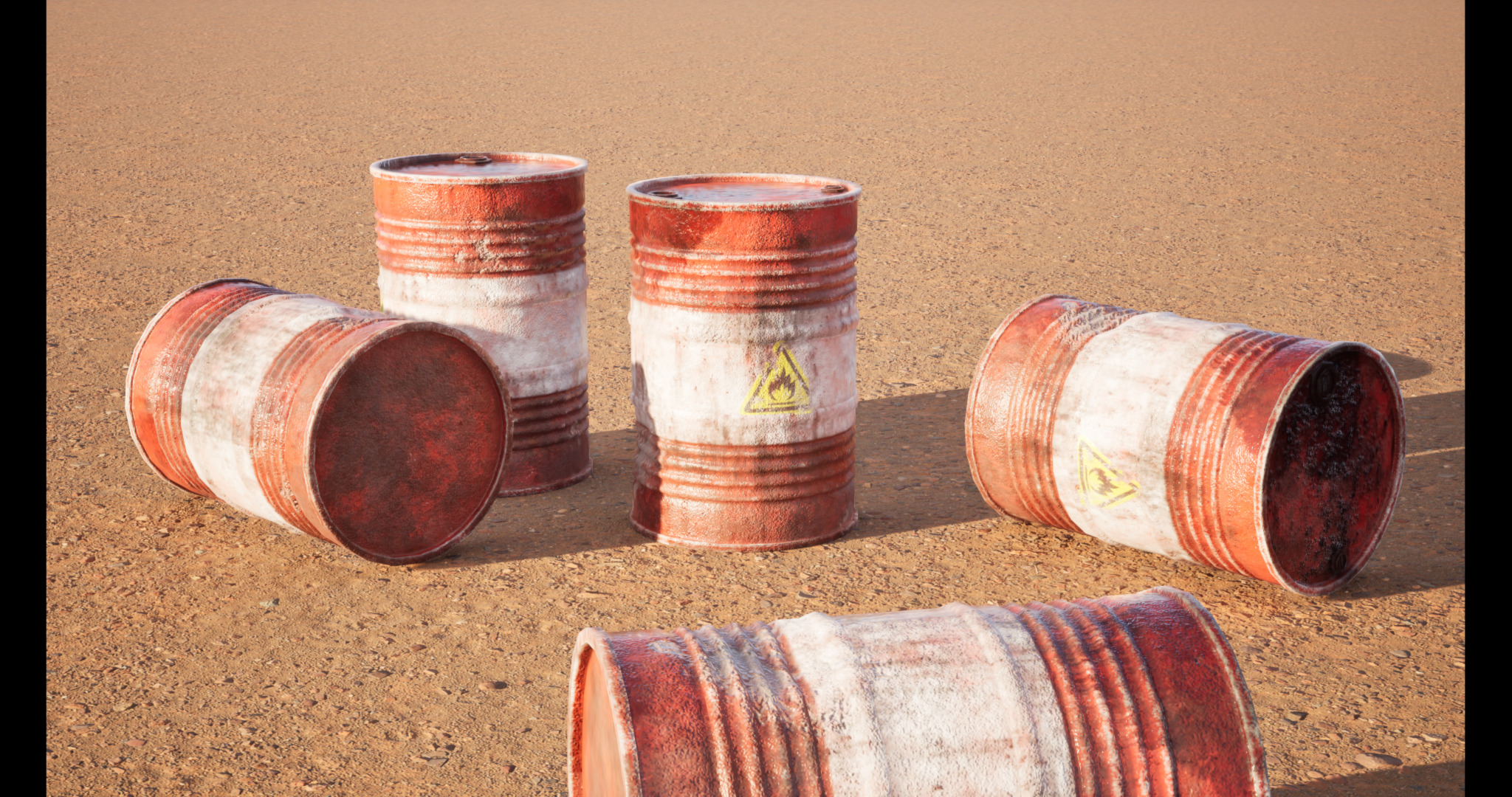 Explosive Barrel Low-poly 3D model_2