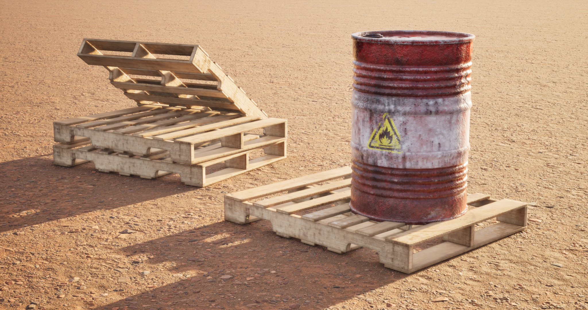 Explosive Barrel Low-poly 3D model_3