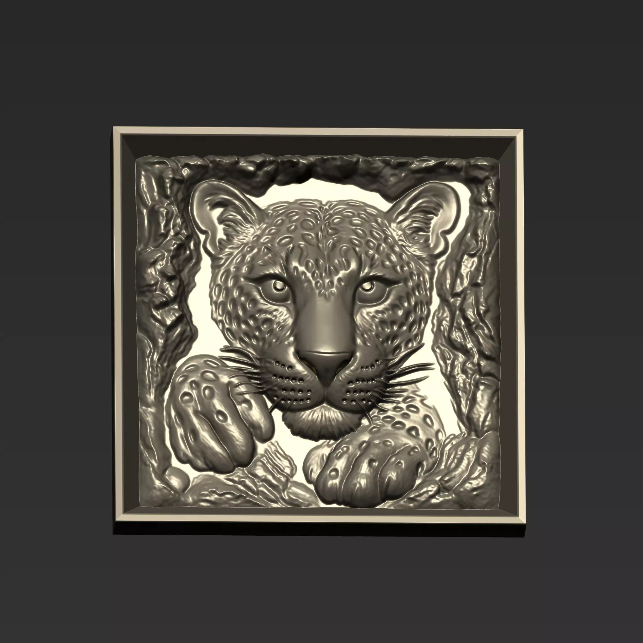 Leopard Head A49 3D print model