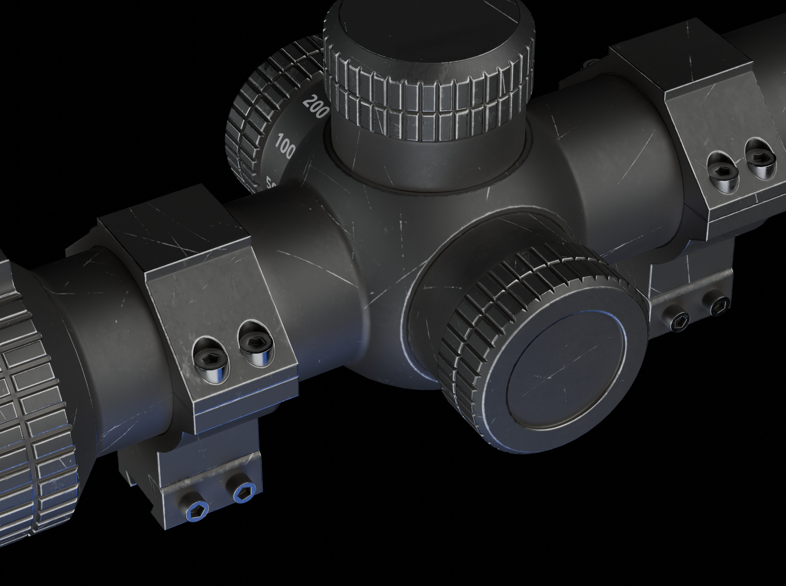 PBR Rigged Rifle Scope - Alpen KODIAK 10x44 Low-poly 3D model_2