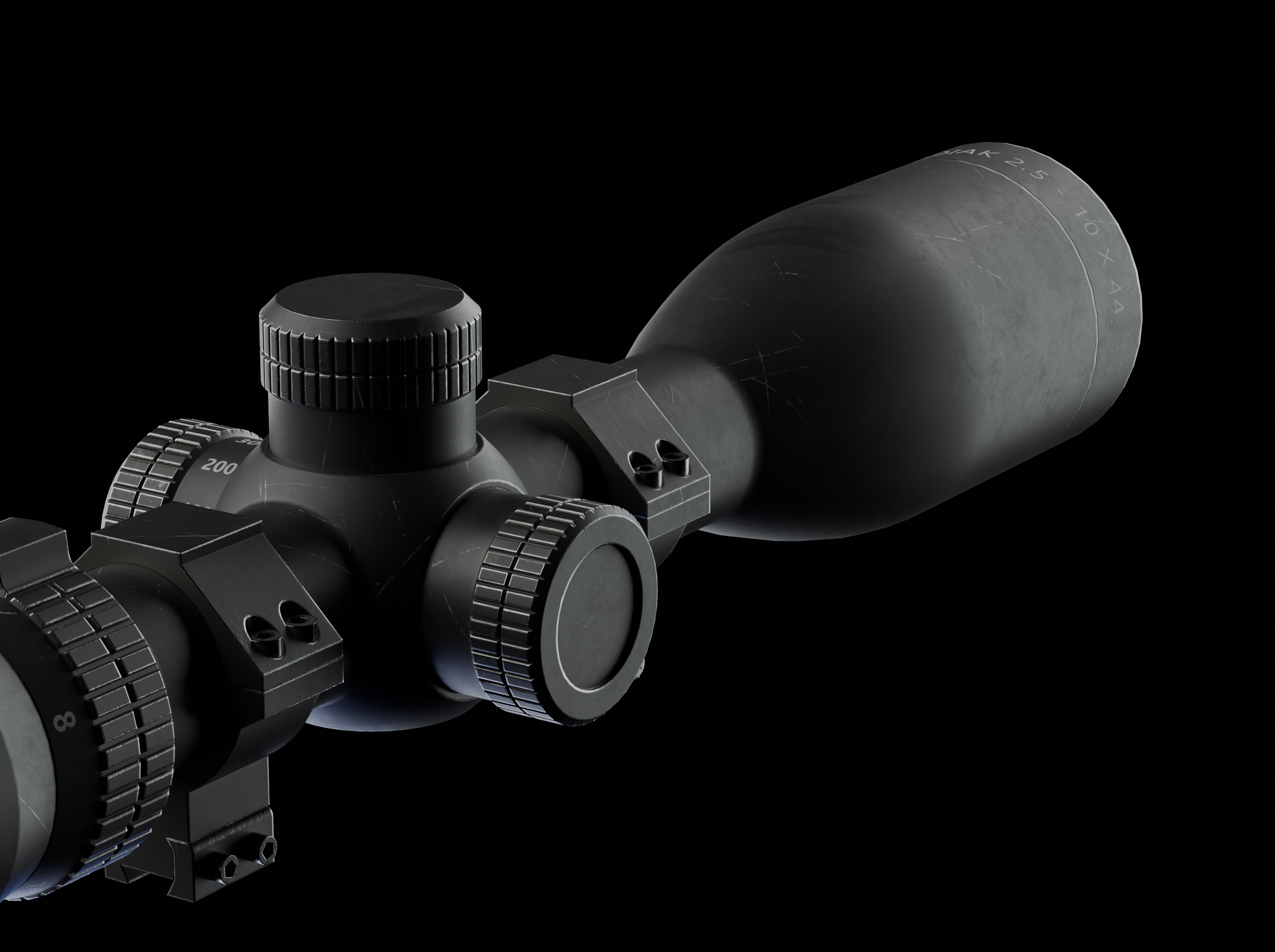 PBR Rigged Rifle Scope - Alpen KODIAK 10x44 Low-poly 3D model_5