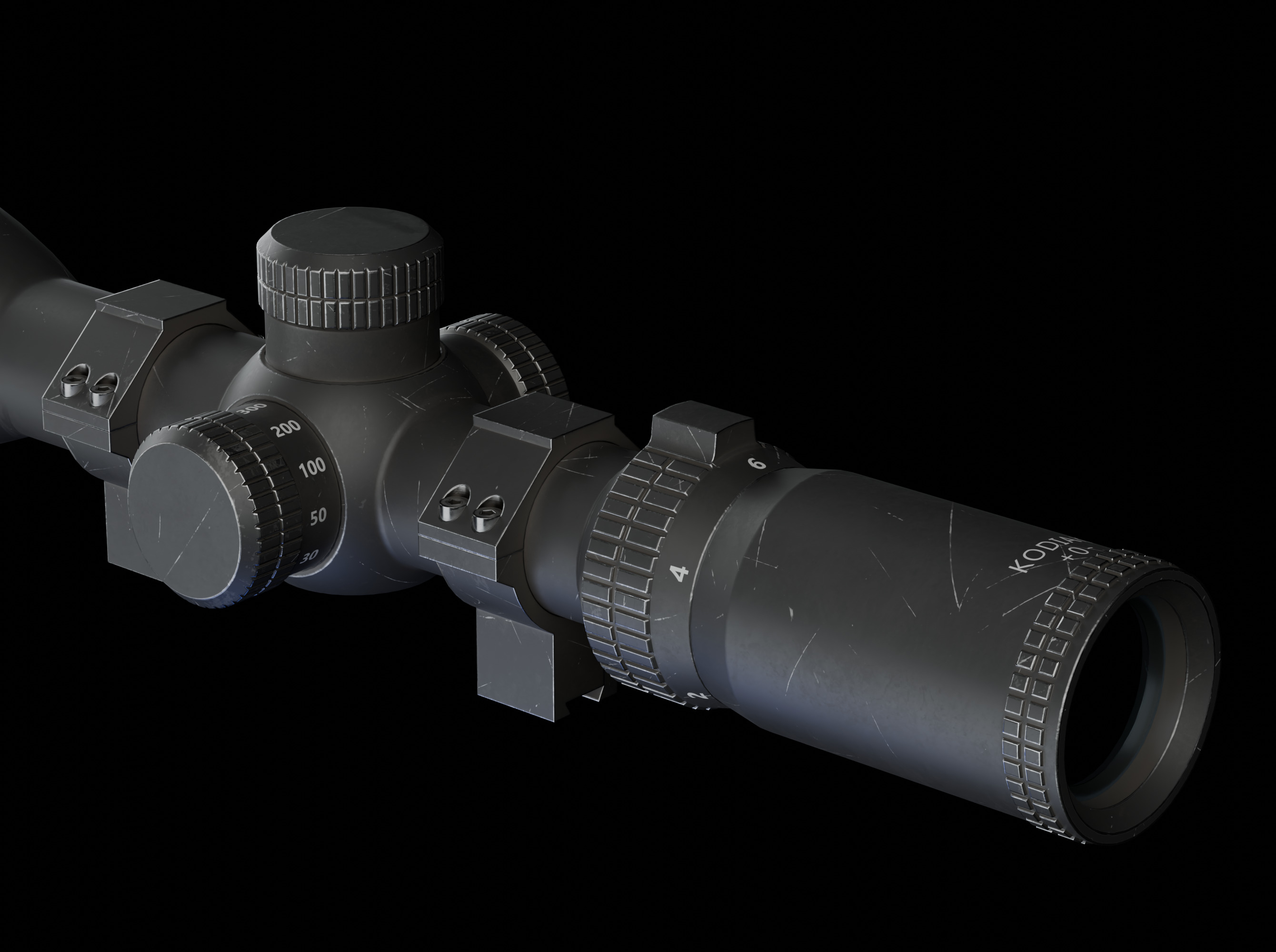 PBR Rigged Rifle Scope - Alpen KODIAK 10x44 Low-poly 3D model_3