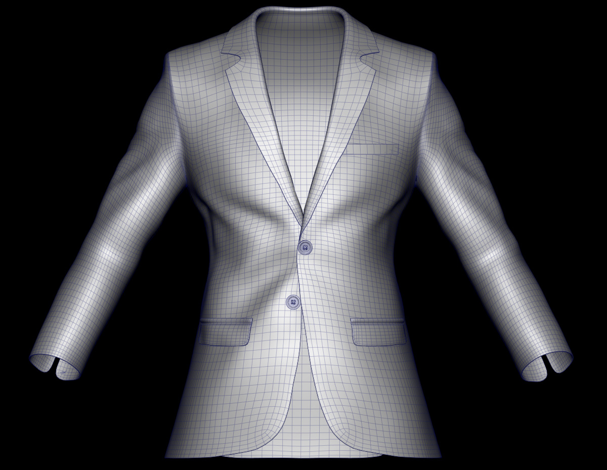 Blazer Low-poly 3D model_3