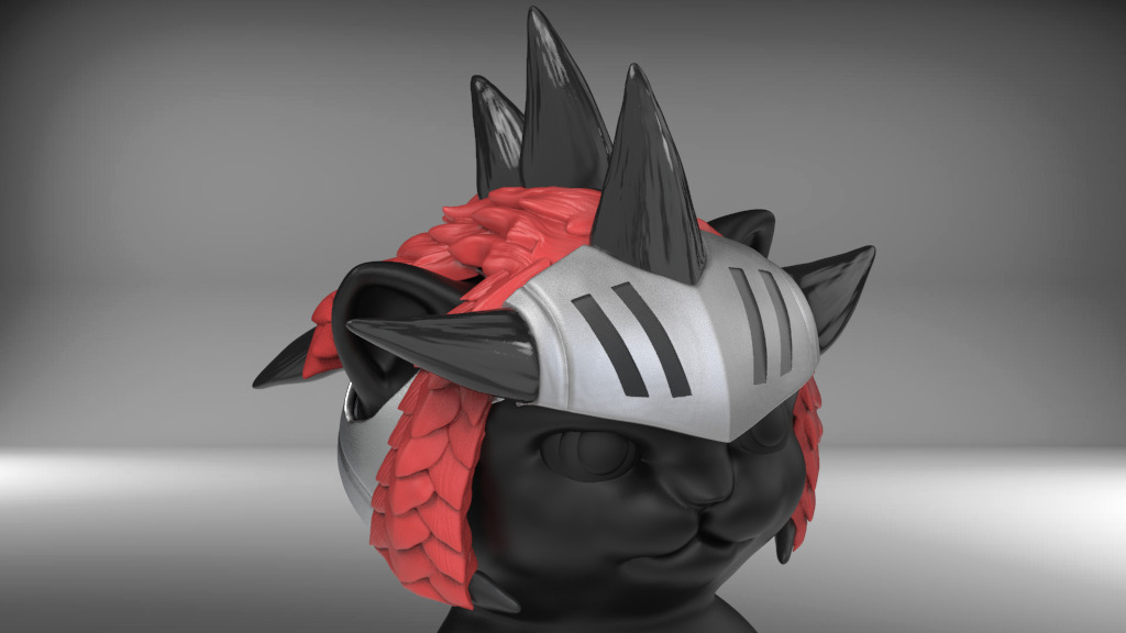 Cat Dragon Helmet STL for 3D print model_1