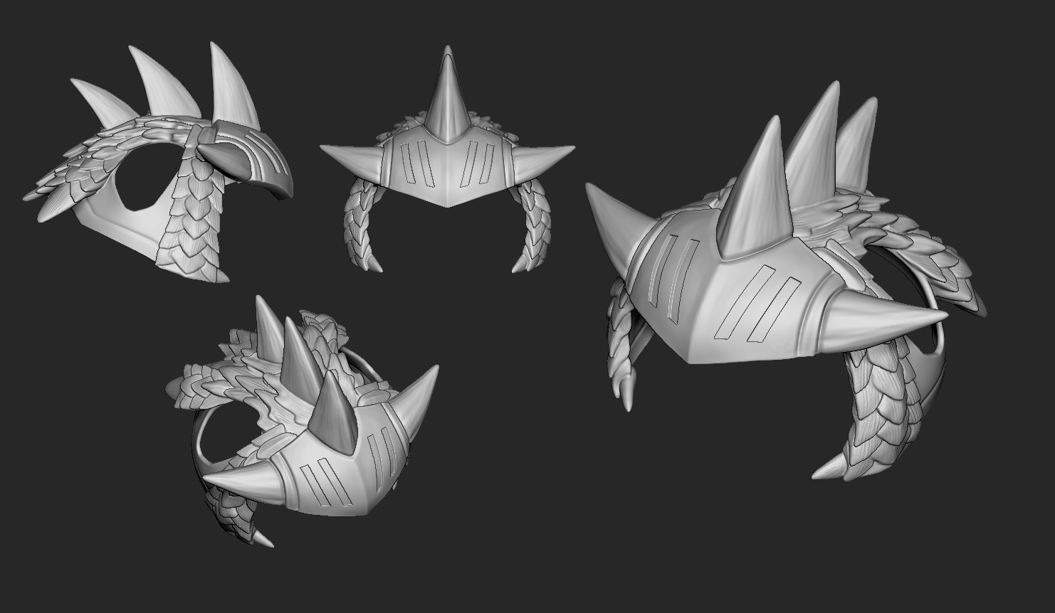 Cat Dragon Helmet STL for 3D print model_4