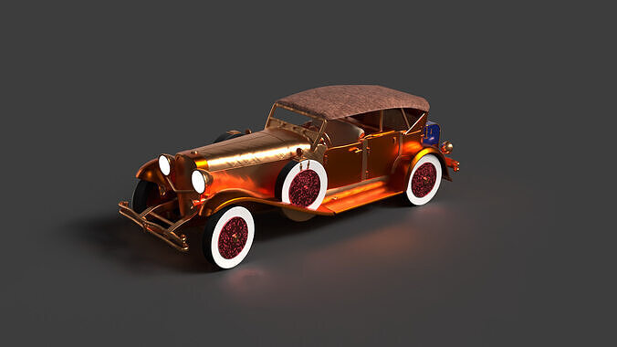 Chinese vintage car  Low-poly 3D model