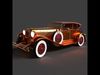 Chinese vintage car  Low-poly 3D model_1