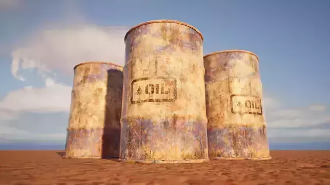 Rusty Oil Barrel Low-poly 3D model