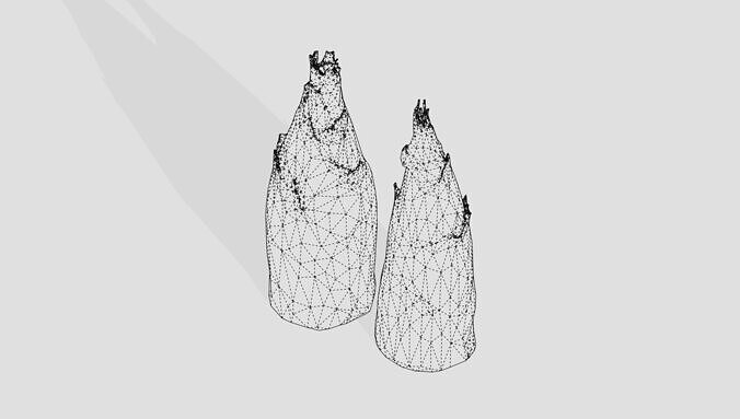 Bamboo shoots Low-poly 3D model 3