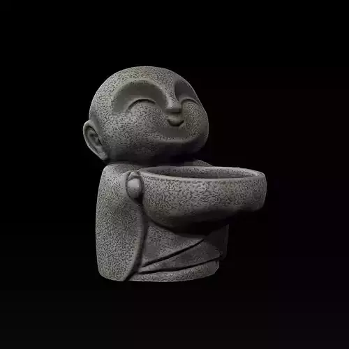 Jizo Buddha statue LED candle holder 3D print model