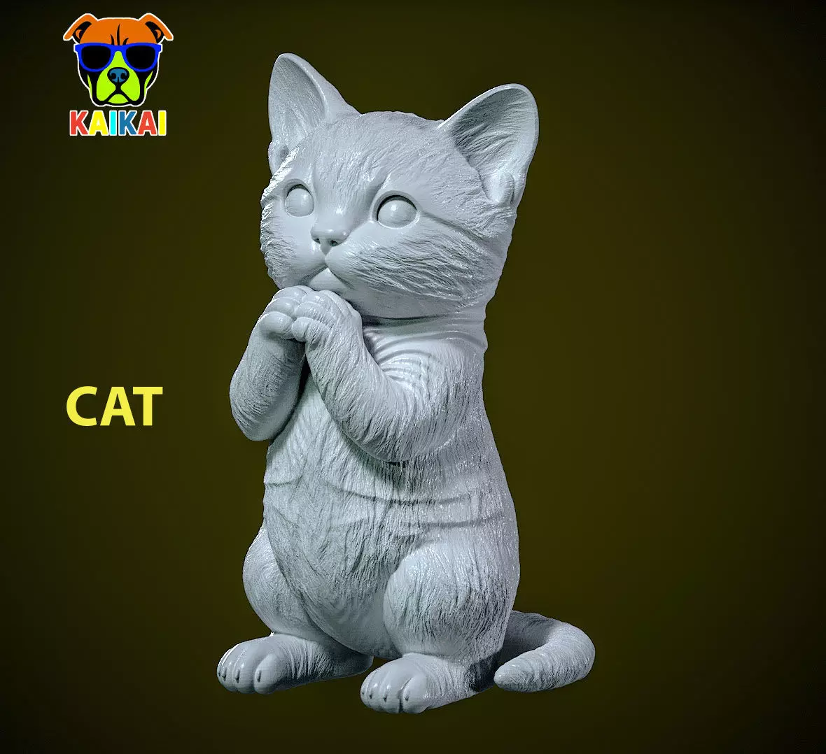 Kitten Cat model - Cat statue - decor - 3D print 3D print model