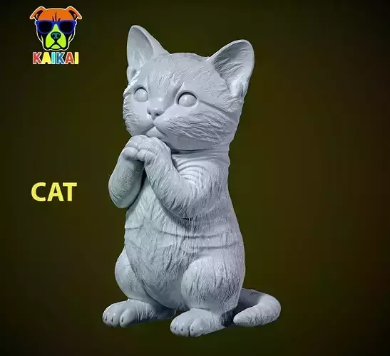 Kitten Cat model - Cat statue - decor - 3D print