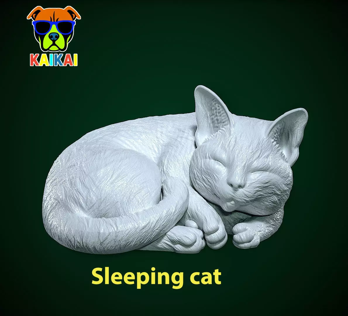 Cat sleeping model - cat statue - 3D print 3D print model