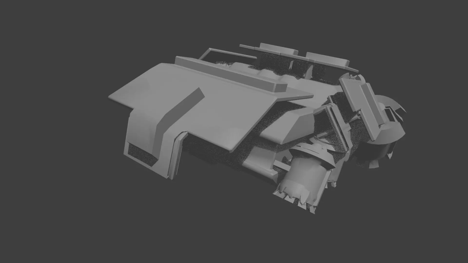 Alien Spaceship Crash Simulated Scene 3D model