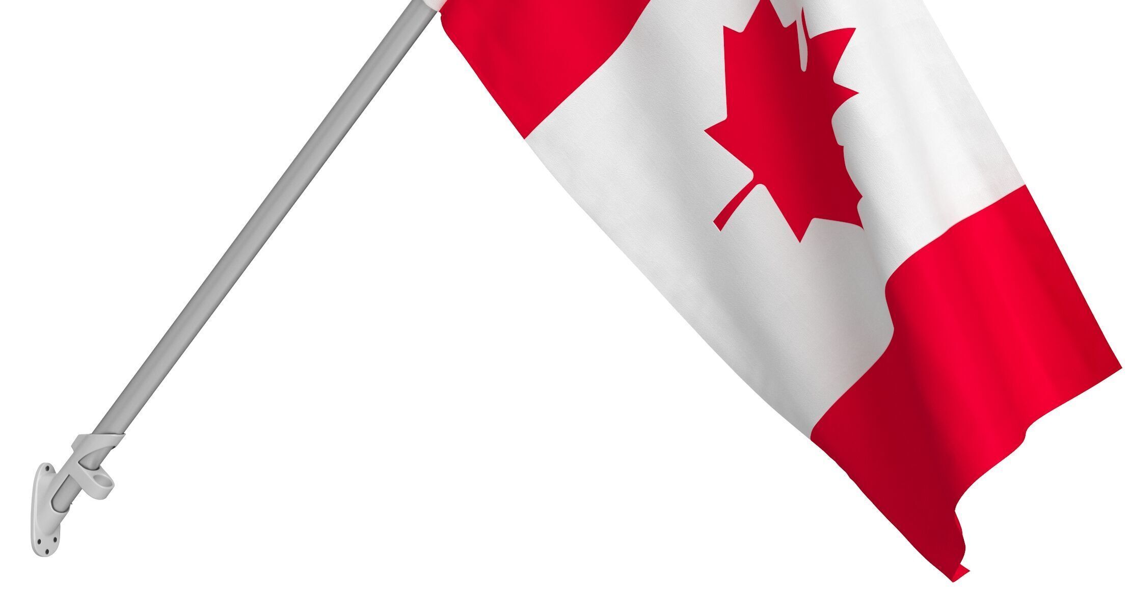 Canada Wall Mount Flag Pole 3D model_6