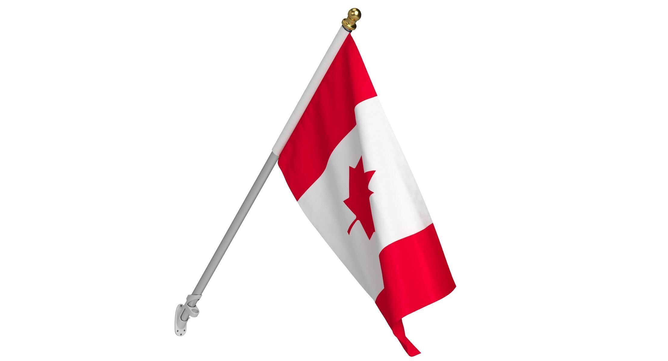 Canada Wall Mount Flag Pole 3D model_1