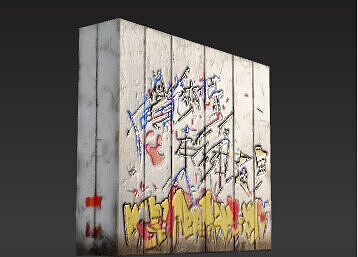 Urban Canvas  Graffiti Wall with Peeling Paint Low-poly 3D model 5